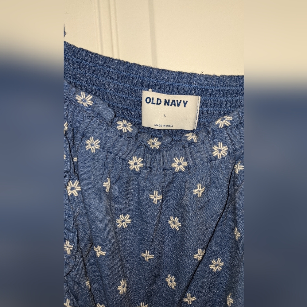 Boho ruffle embroidered Old Navy sleeveless top cottage core ruffles cute - Picture 8 of 12